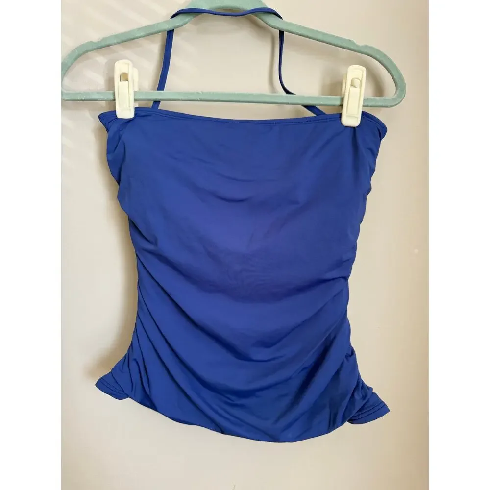 Tommy Bahama Blue Ruched Tankini Swim Top‎ Size XS